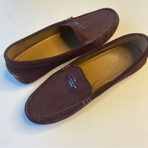 COACH Amber Burgundy Suede Loafers 6.5